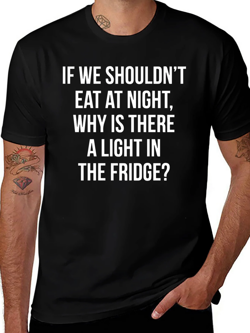 Funny Fridge Light T-Shirt - Midnight Snack Humor