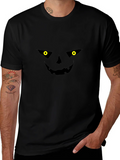 Spooky Jack-o-Lantern Face Black T-Shirt