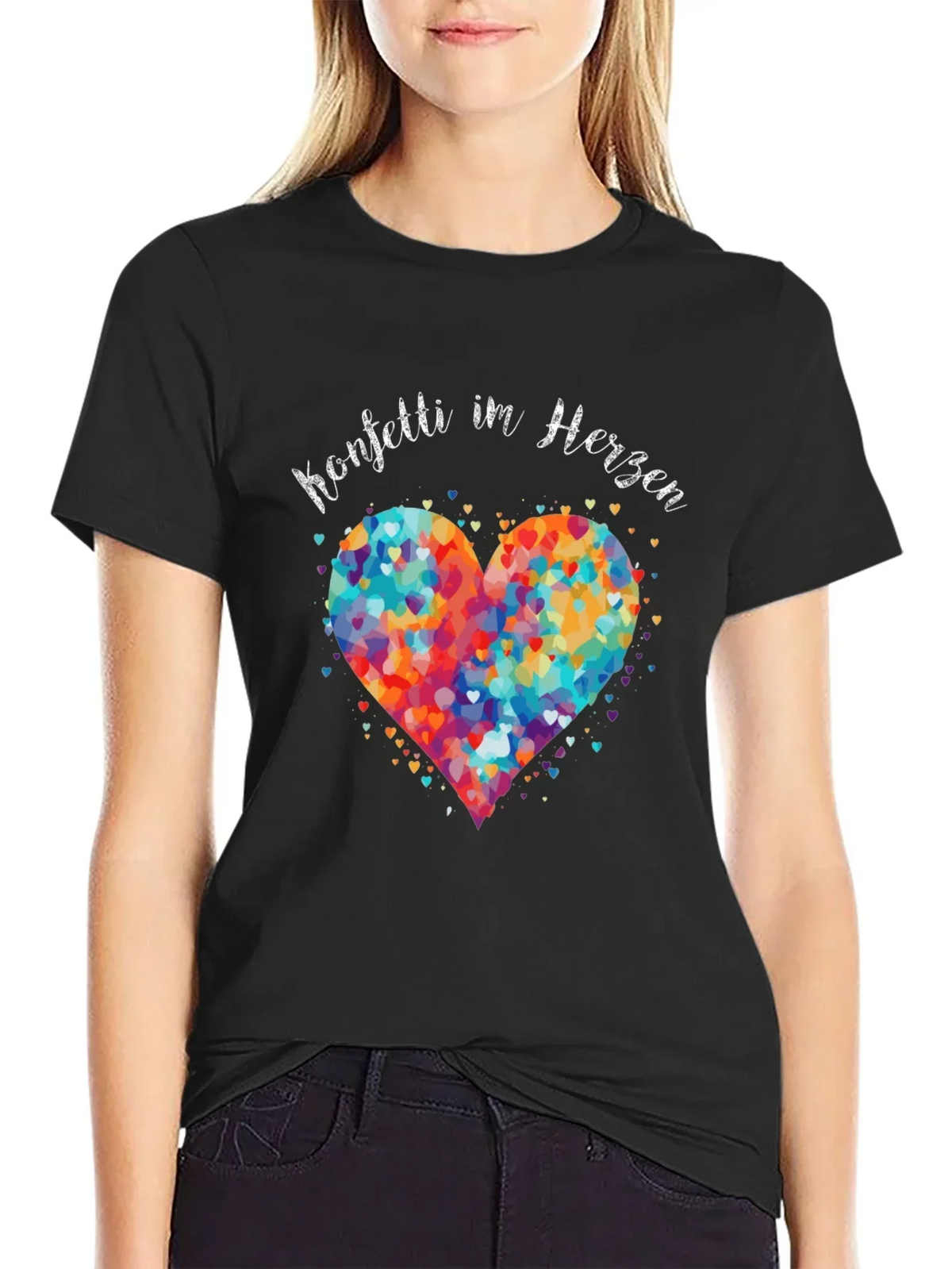 Confetti Heart Graphic T-Shirt - Unisex
