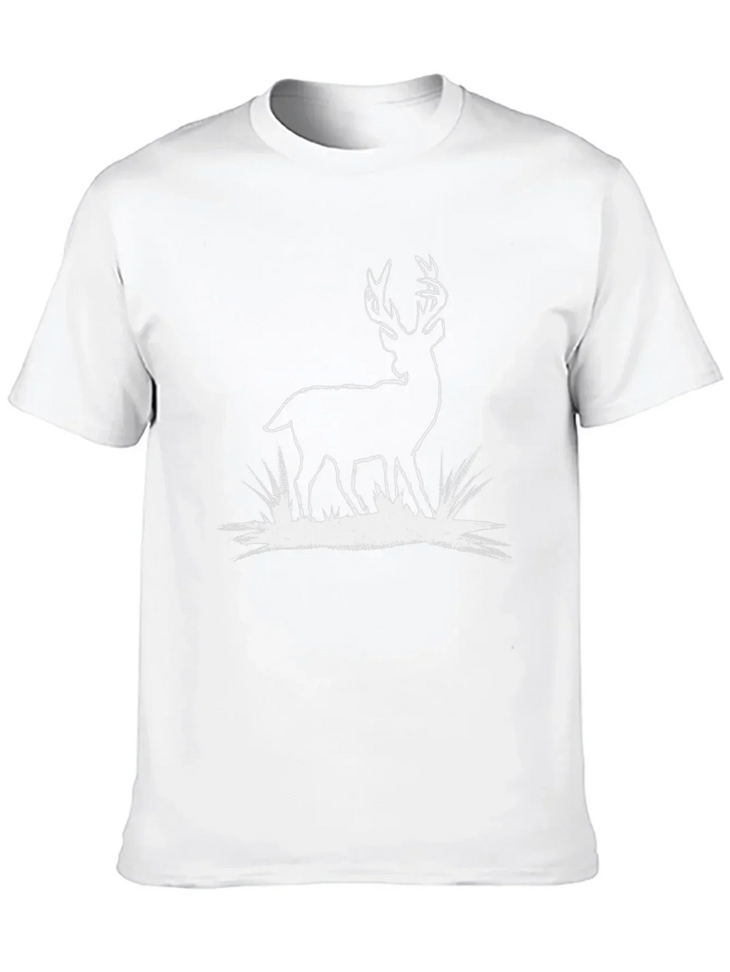 Deer Graphic Tee - Black Cotton T-Shirt