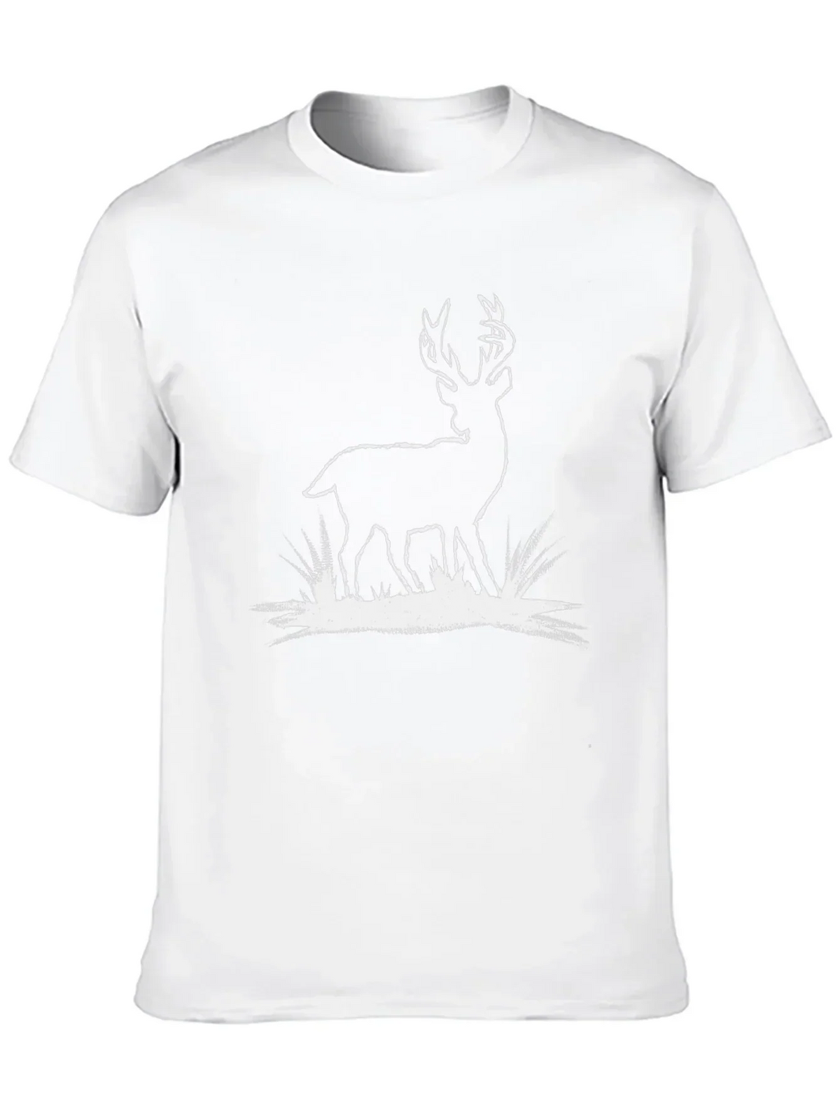Deer Graphic Tee - Black Cotton T-Shirt