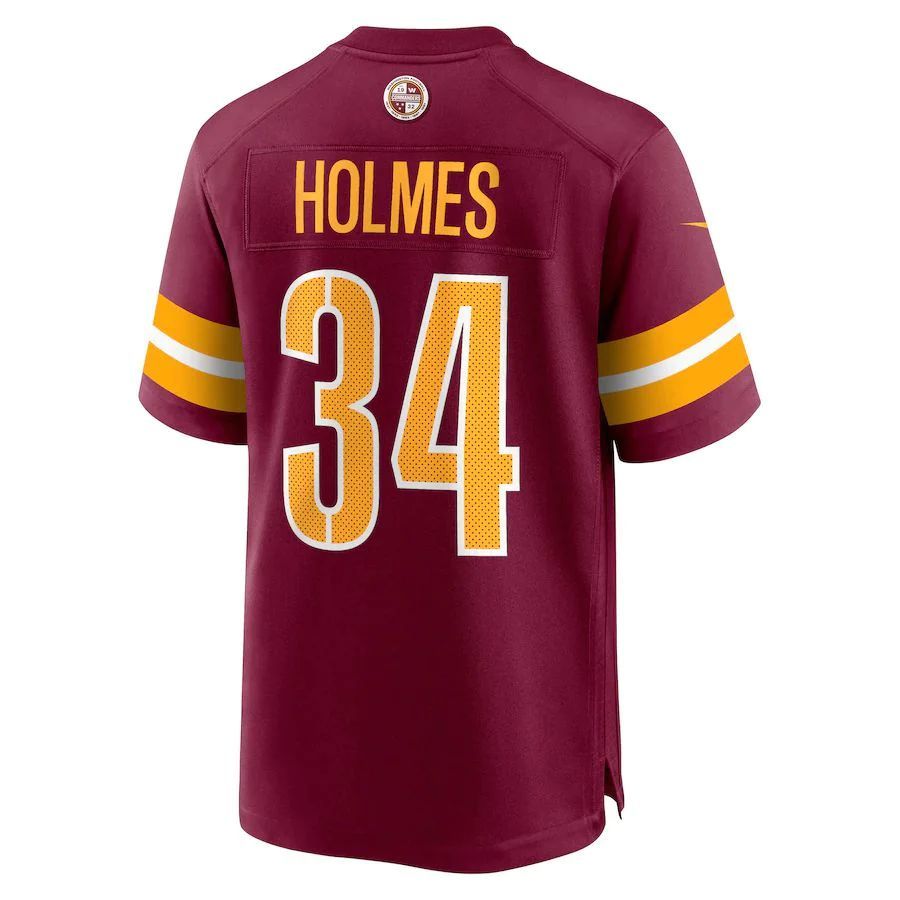 W.Commanders #34 Christian Holmes Player Burgundy Home Game Football Jerseys