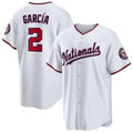 W.Nationals #2 Luis Garc¡§aa Player White Home Replica Baseball Jerseys