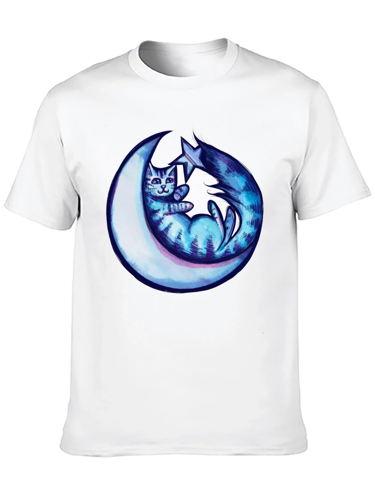 Cosmic Cat & Moon Graphic Tee
