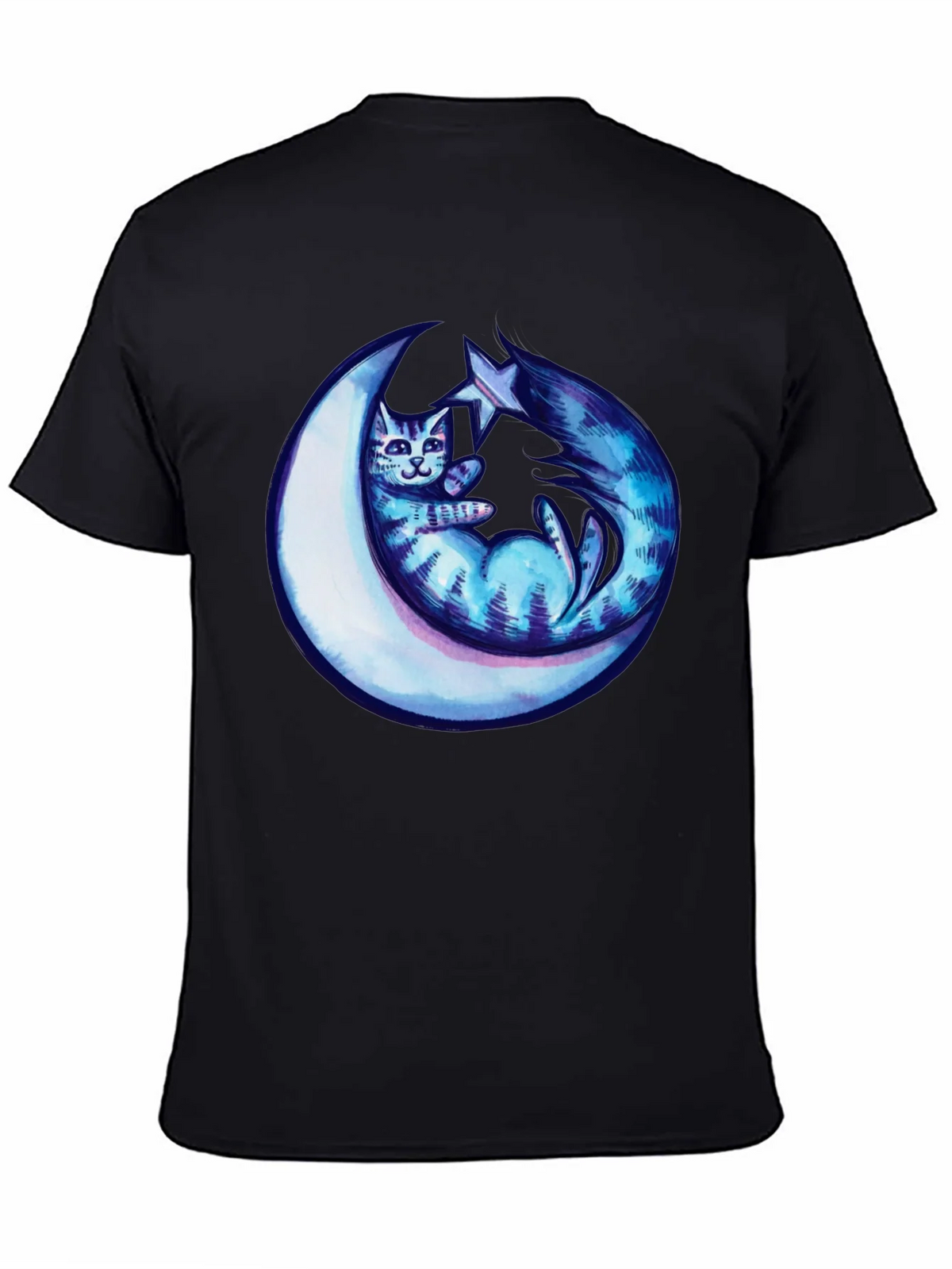 Cosmic Cat & Moon Graphic Tee