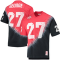 Men's Ohio State Buckeyes  Eddie George #27 Black/Scarlet Tie-Dye V-Neck T-Shirt