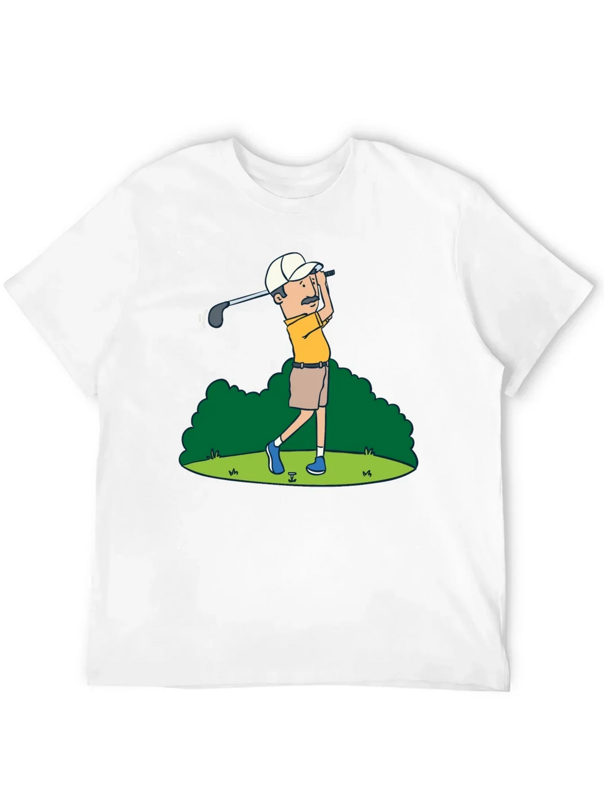 Golfer Cartoon Graphic Tee - Classic Design