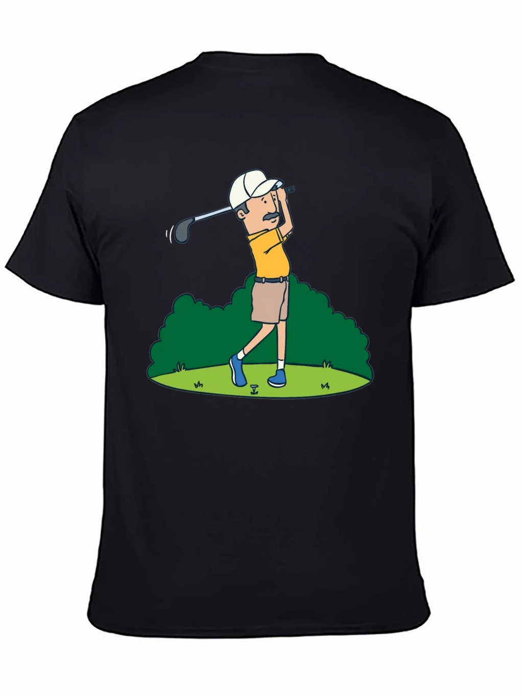 Golfer Cartoon Graphic Tee - Classic Design