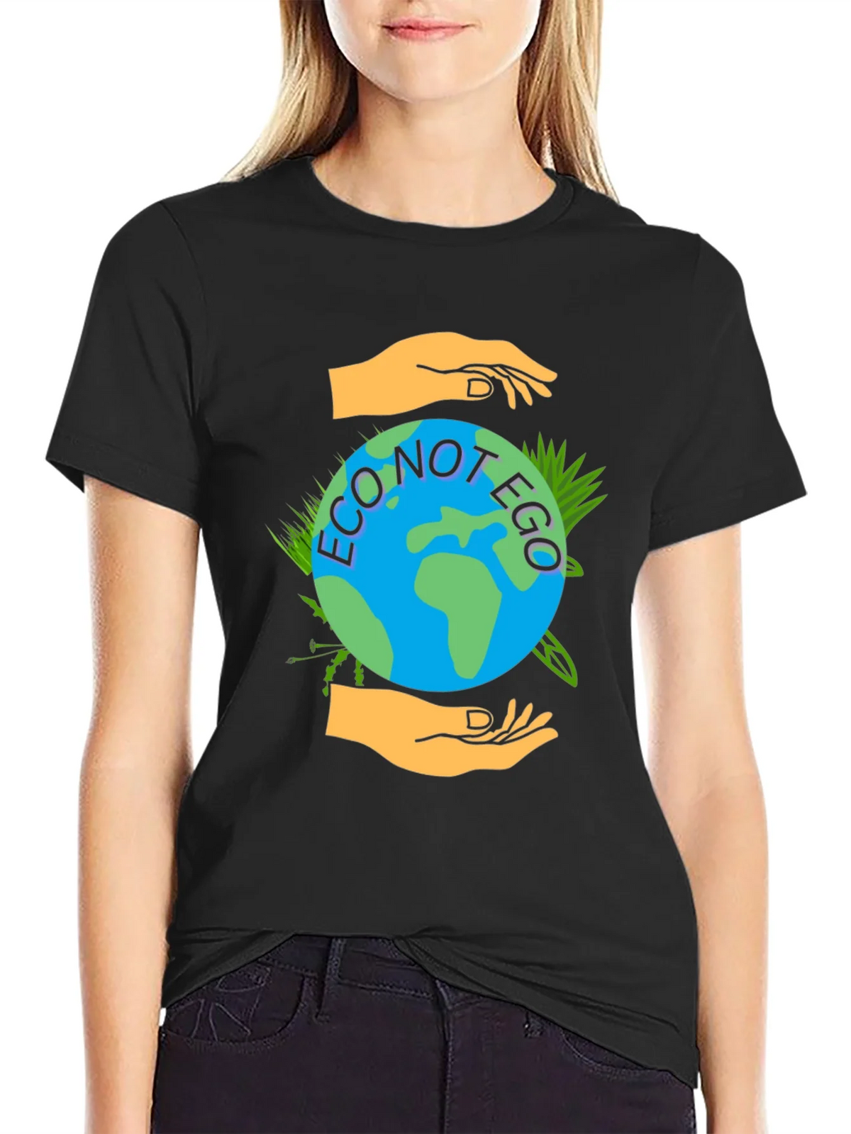 Eco Not Ego Graphic Tee - Earth Friendly Design