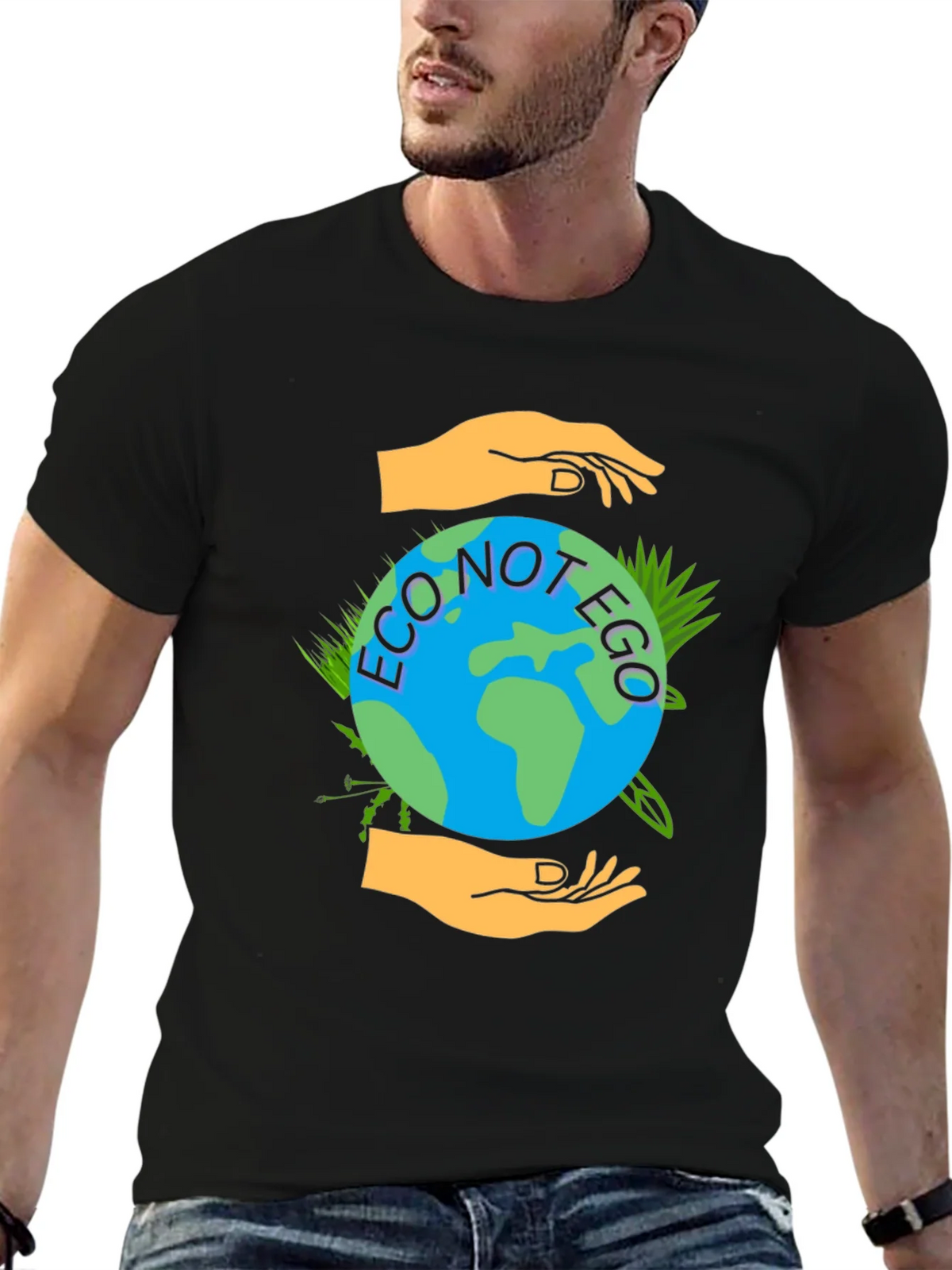 Eco Not Ego Graphic Tee - Earth Friendly Design