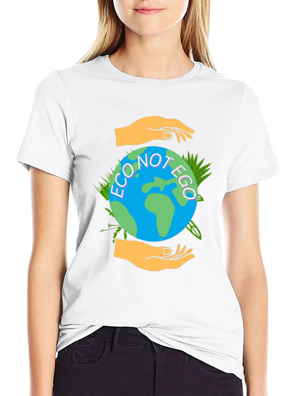 Eco Not Ego Graphic Tee - Earth Friendly Design