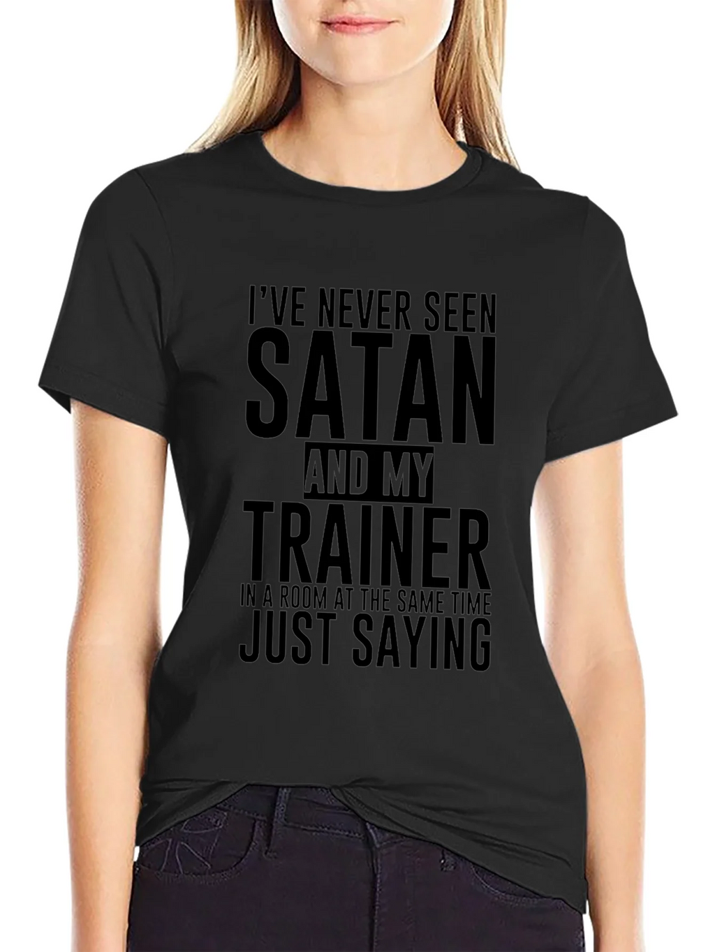 Satan Trainer Funny Black T-Shirt