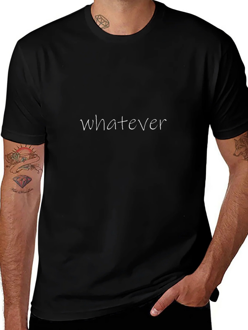 Whatever Graphic Black T-Shirt